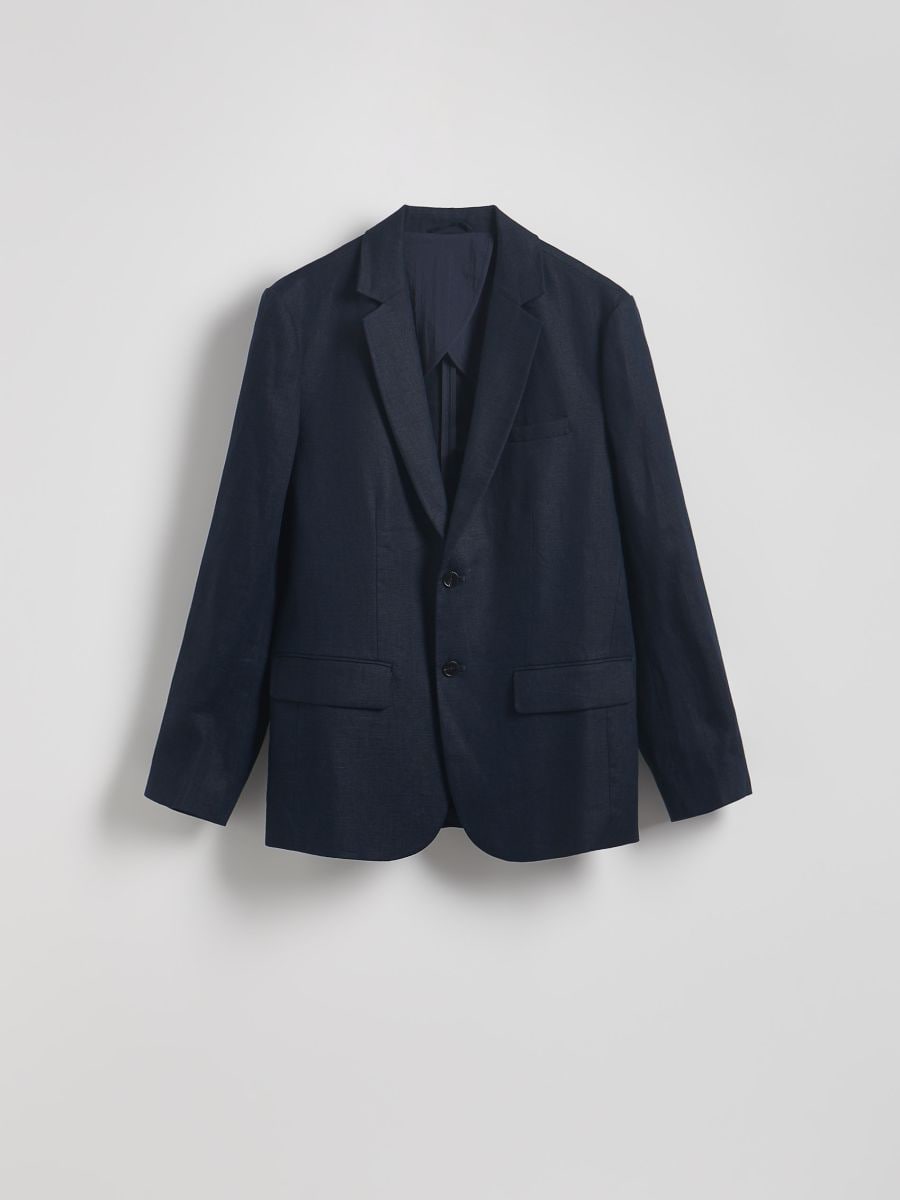 Blazer regular fit en lin - Marine - RESERVED - 6
