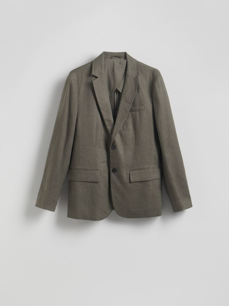 Regular fit linen blazer - green - RESERVED - 3