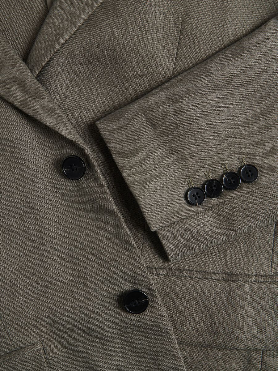 Regular fit linen blazer - green - RESERVED - 4