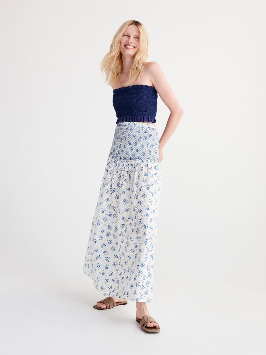 Dress with decorative shirring - multicolor - RESERVED - 4