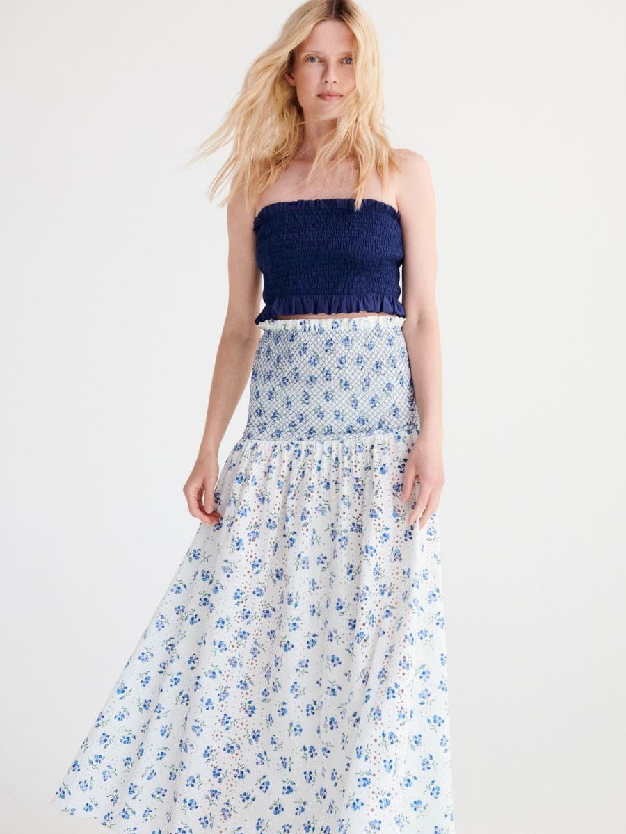 Dress with decorative shirring - multicolor - RESERVED - 5