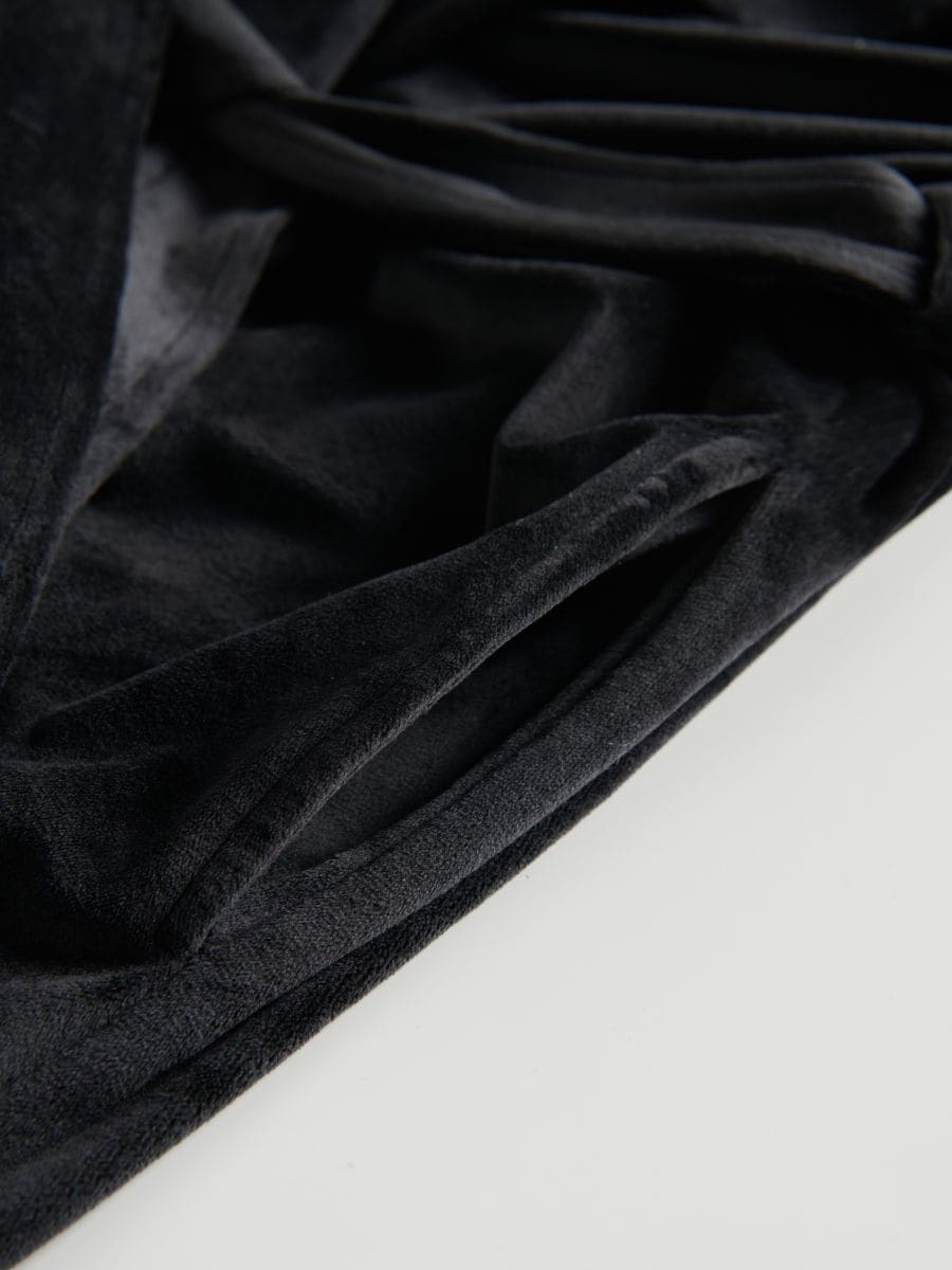 Velour dressing gown - black - RESERVED - 4