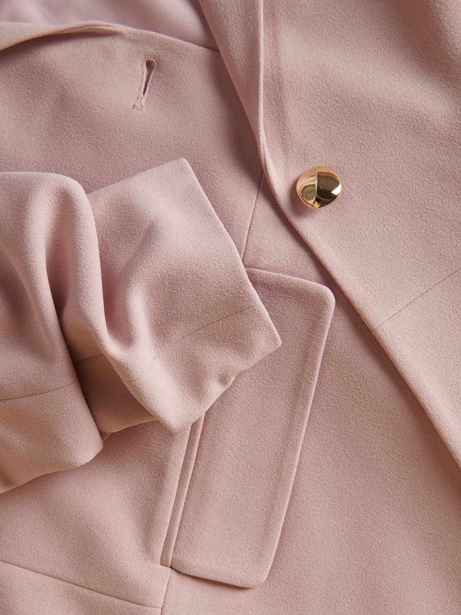 Blazer with crinkled sleeves - pastel pink - RESERVED - 6