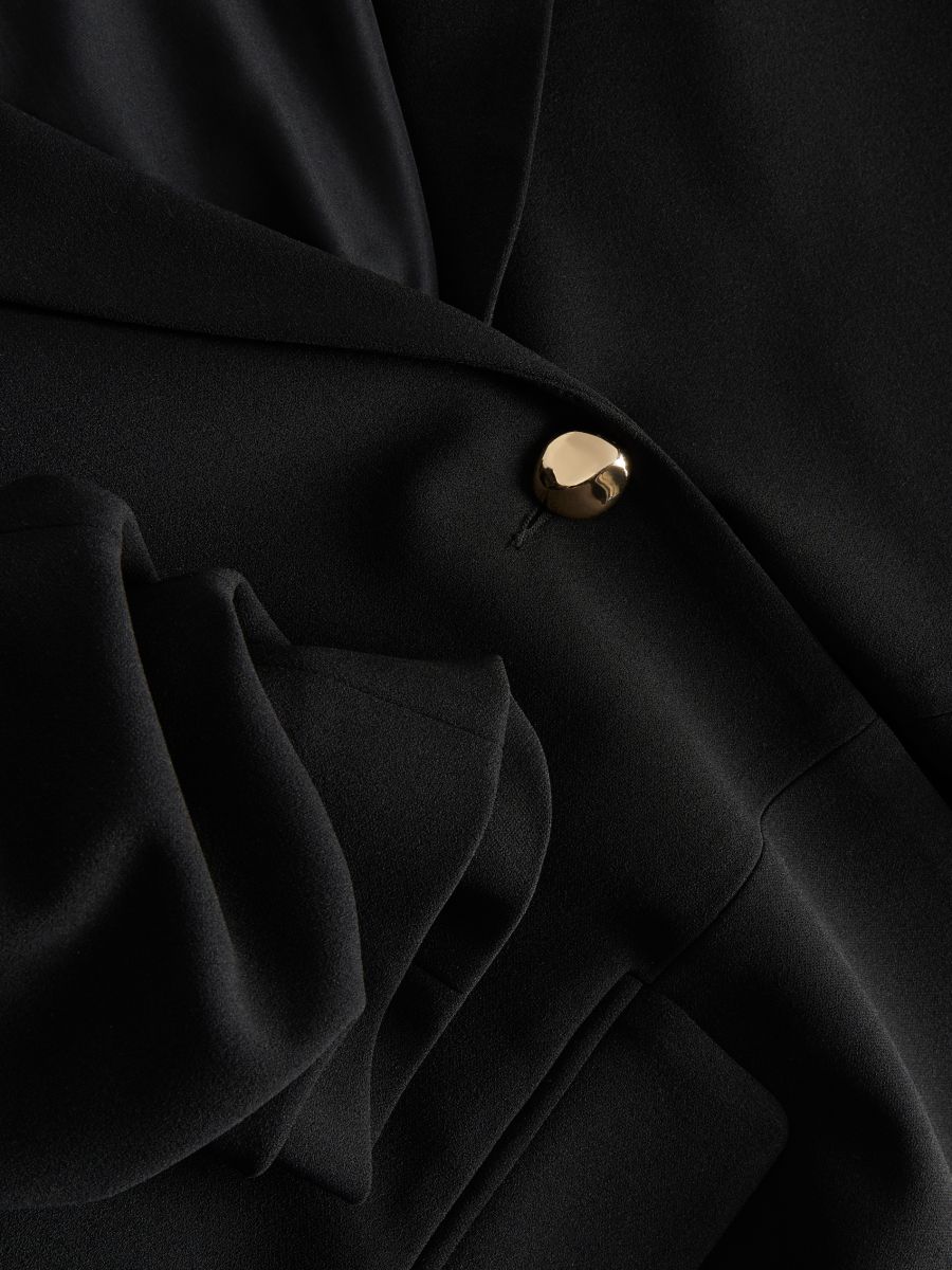 Blazer with crinkled sleeves - black - RESERVED - 6