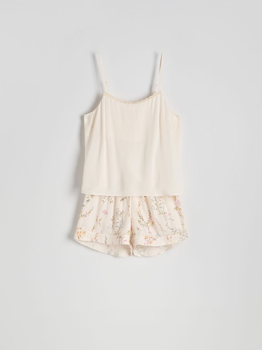 Two piece viscose pyjama set - nude - RESERVED - 4