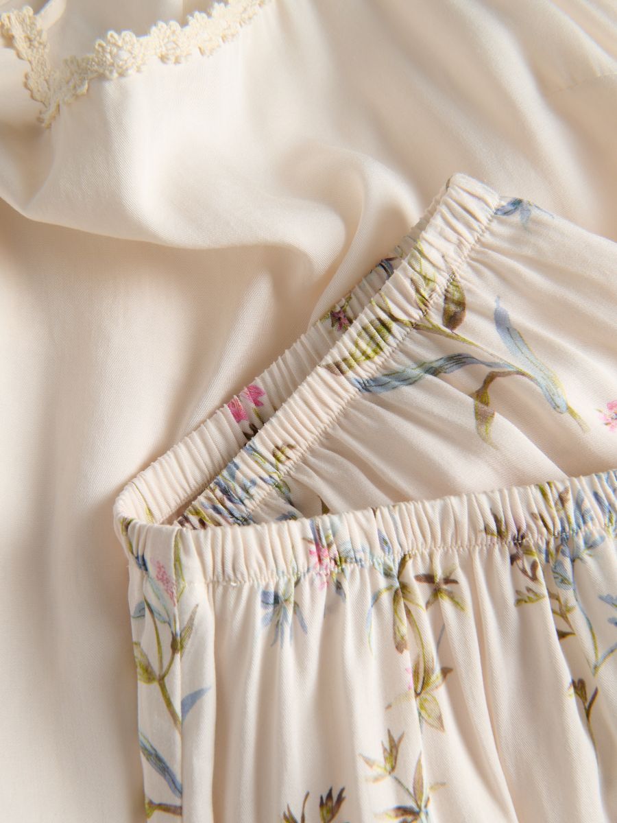 Two piece viscose pyjama set - nude - RESERVED - 5