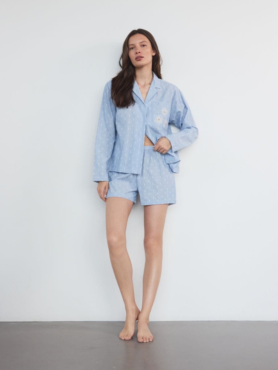 Zweiteiliges Pyjama-Set - indigo - RESERVED