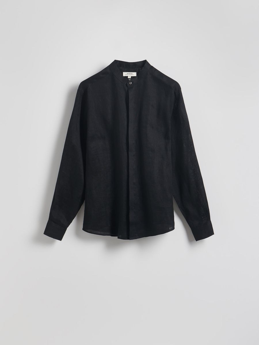 Regular fit linen shirt - black - RESERVED - 6