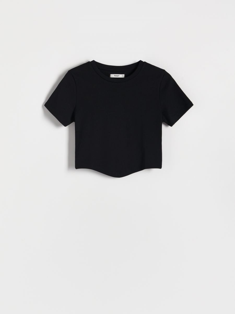 T-shirt with an asymmetrical bottom - black - RESERVED - 4