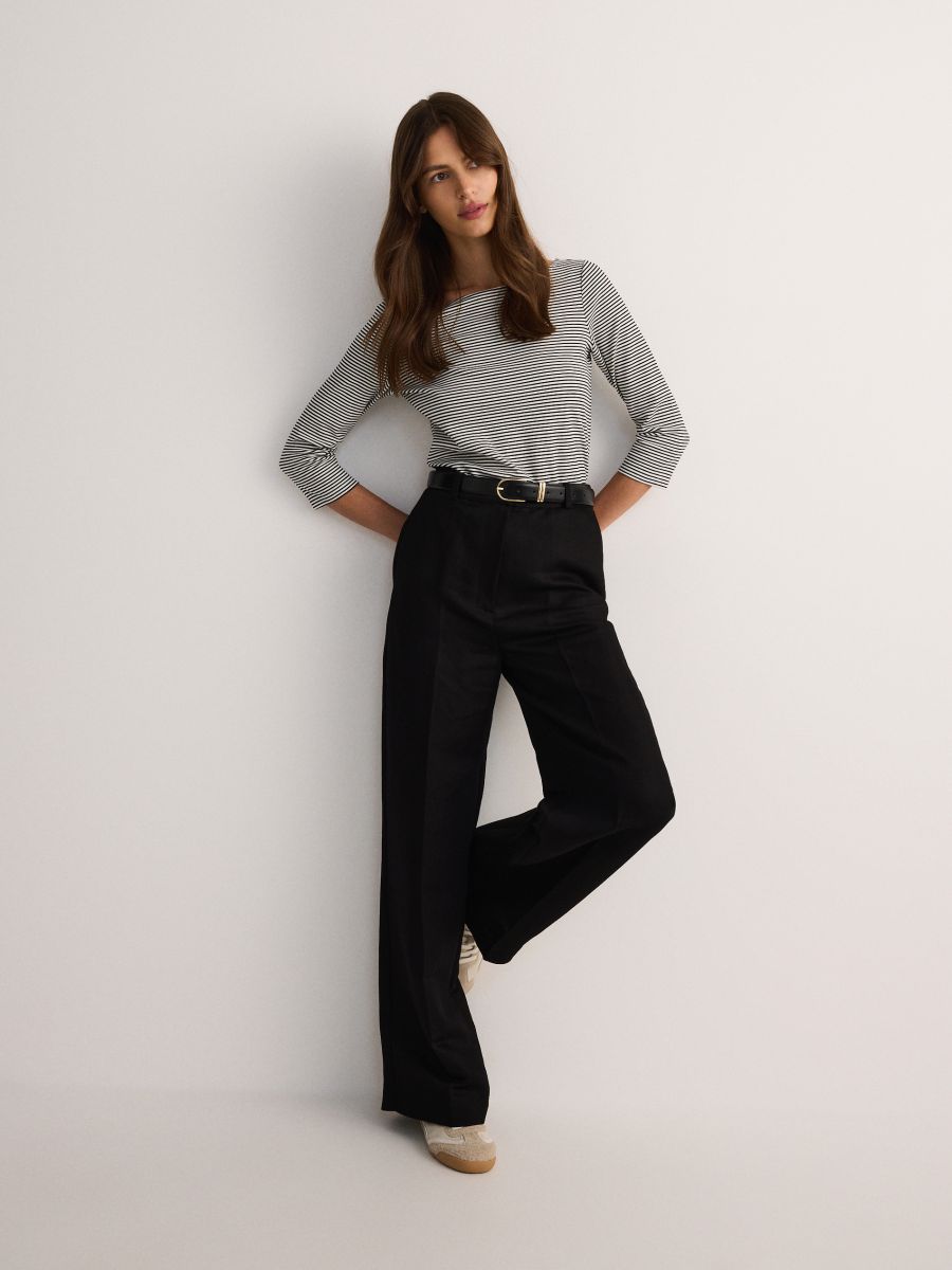 Stribet bluse - flerfarvet - RESERVED - 2