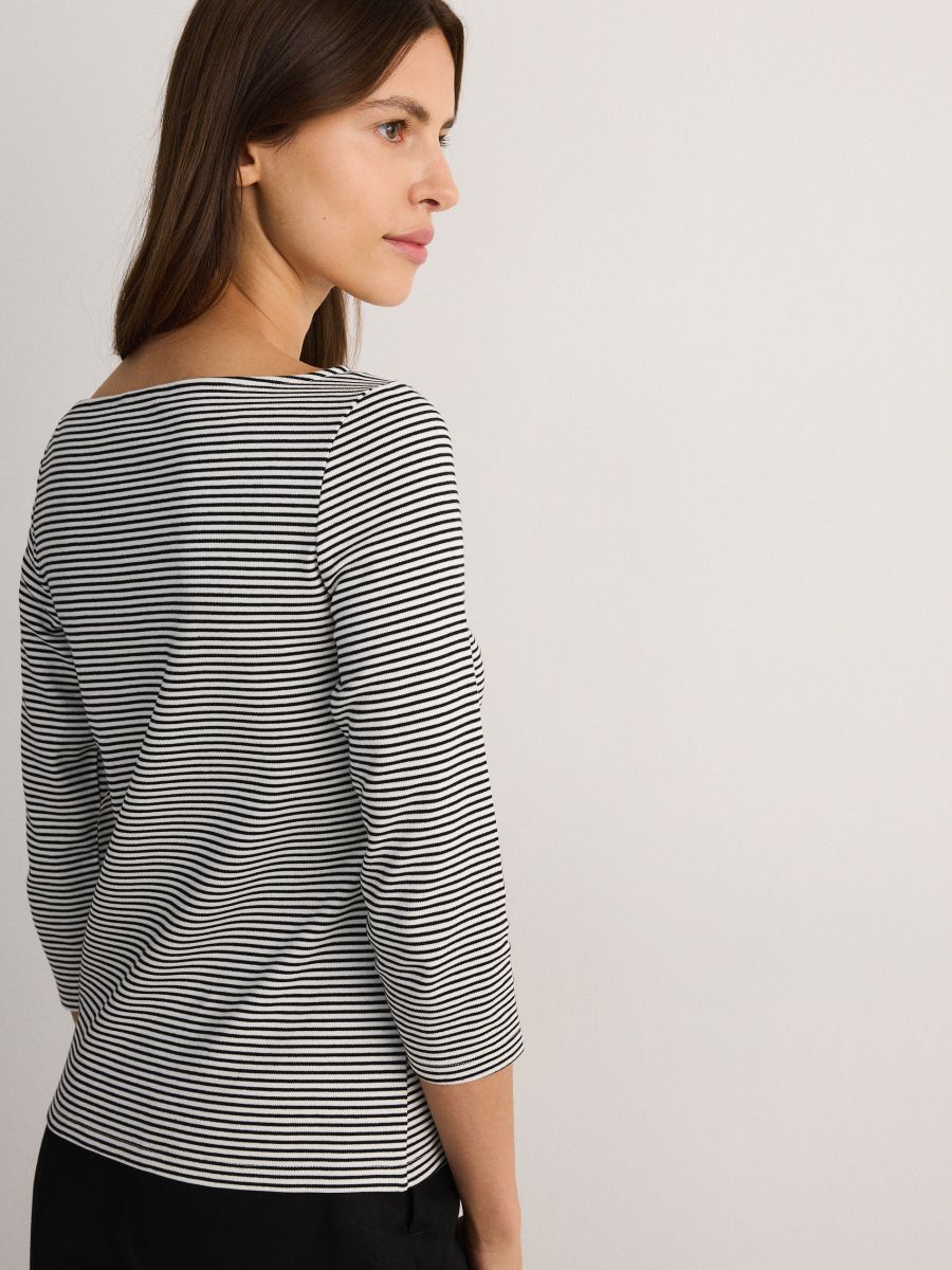 Stribet bluse - flerfarvet - RESERVED - 3