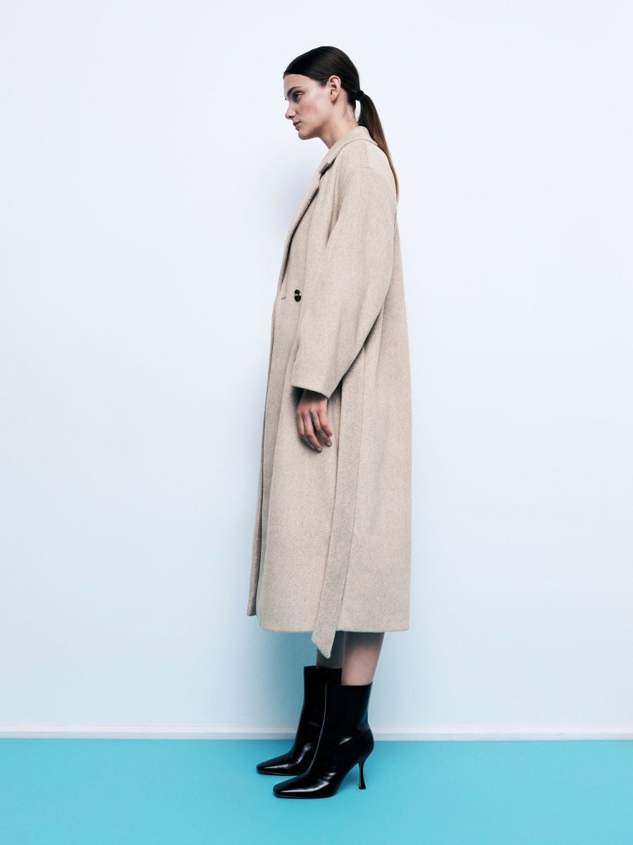Coat with belt - taupe - RESERVED - 2