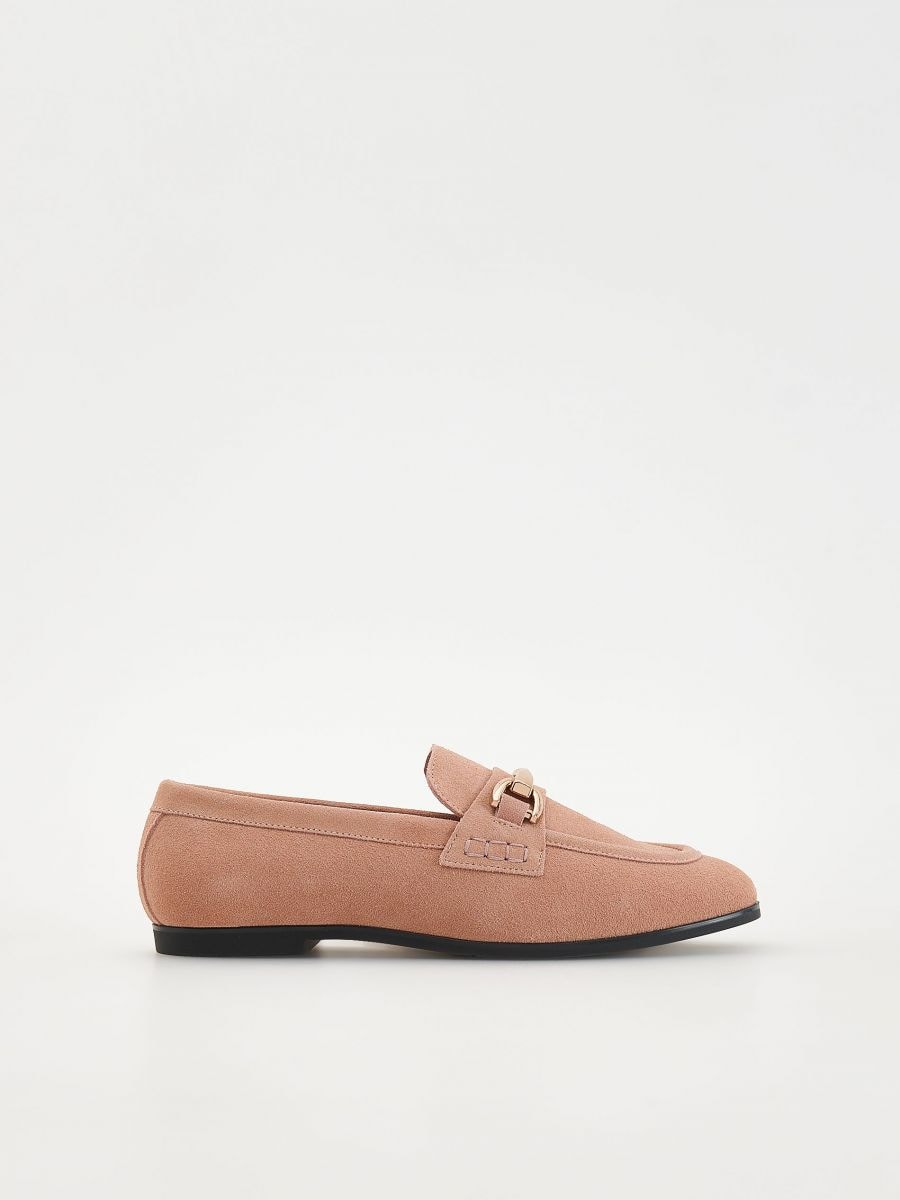 Suede loafers - pastel pink - RESERVED