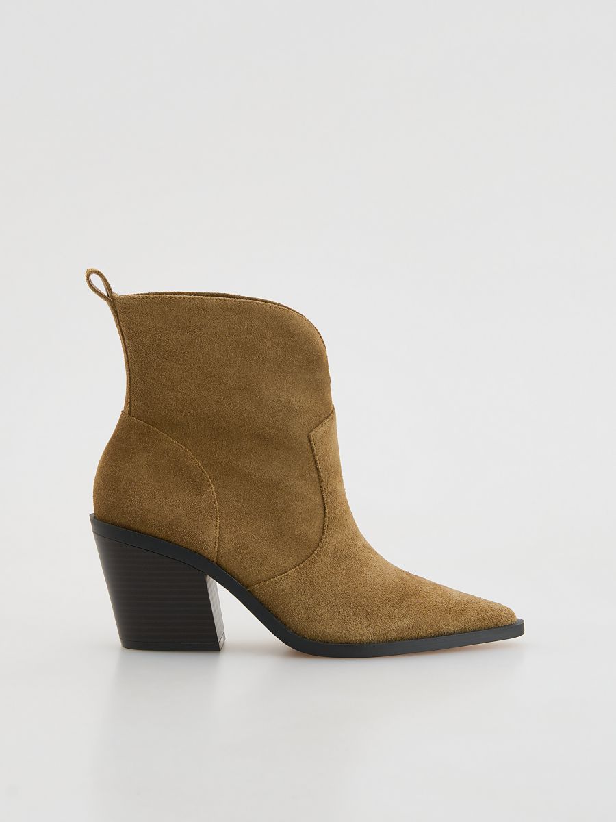 Suede cowboy boots - brown - RESERVED