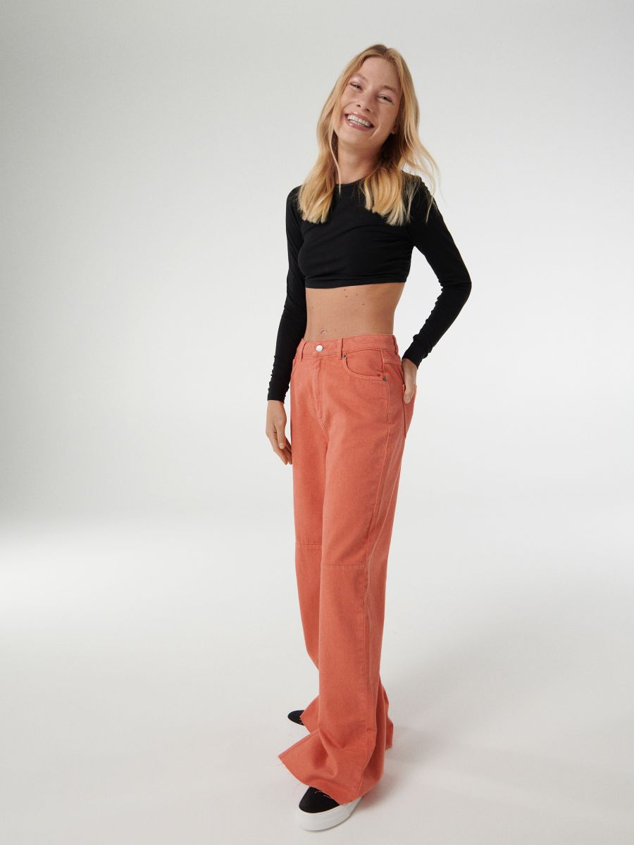 Crop Top mit Bindedetail - schwarz - RESERVED - 2