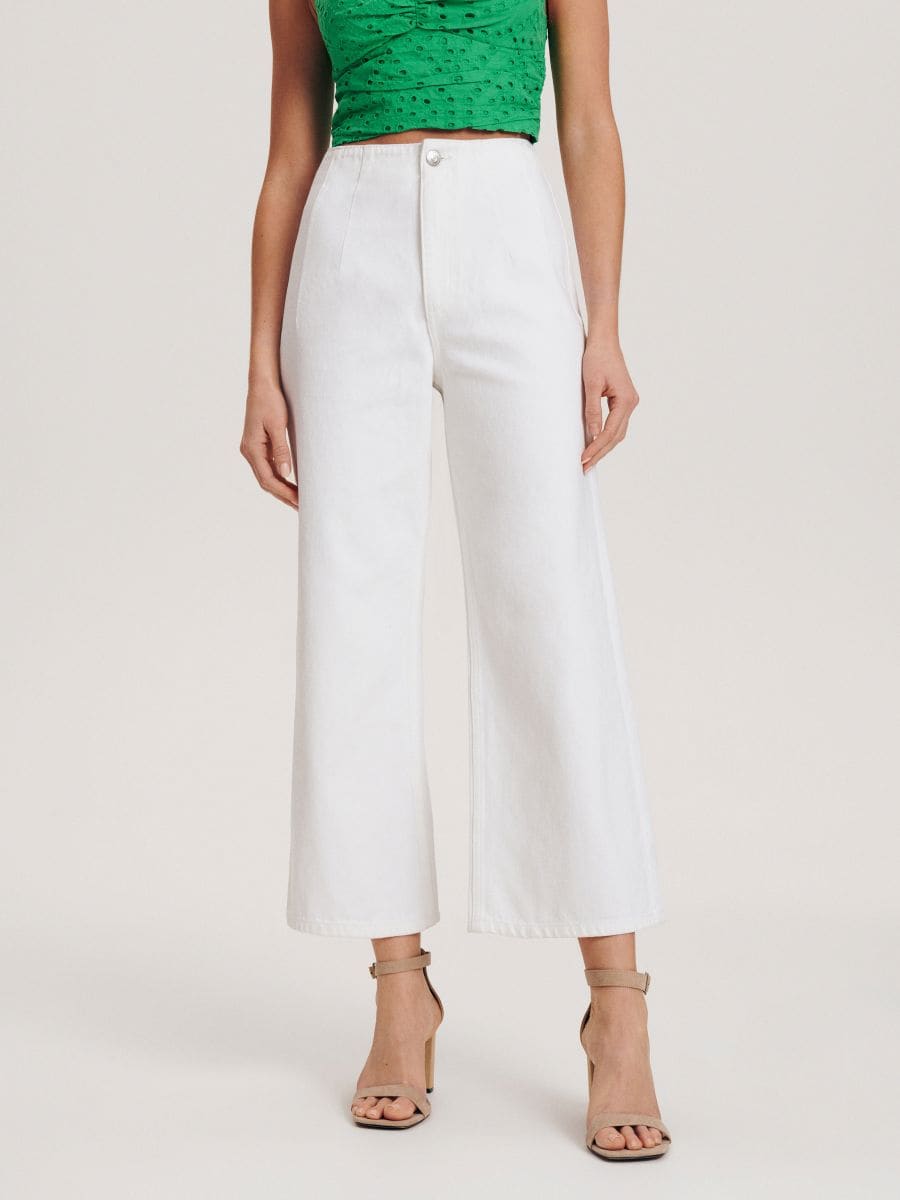 Pamučne slim pantalone - belo - RESERVED - 7