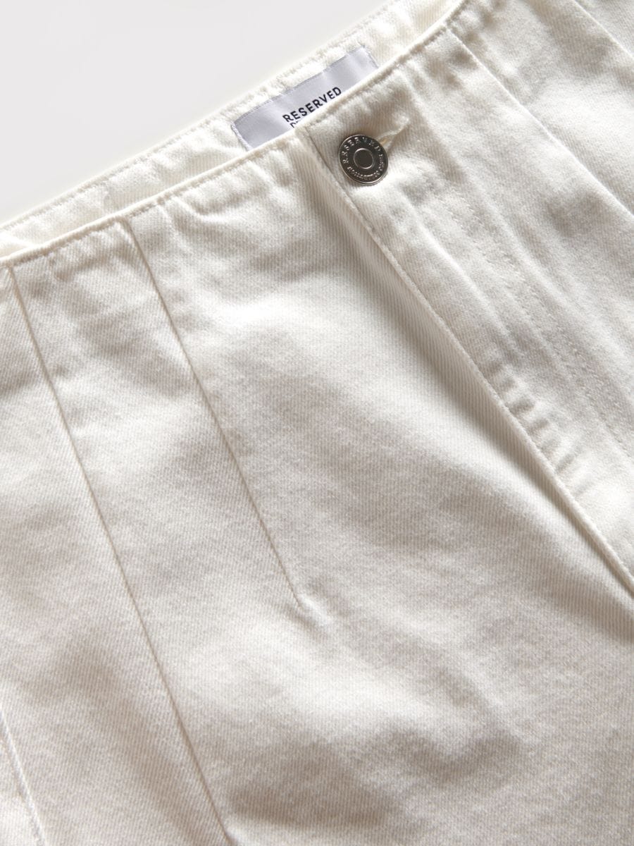 Pamučne slim pantalone - belo - RESERVED - 3