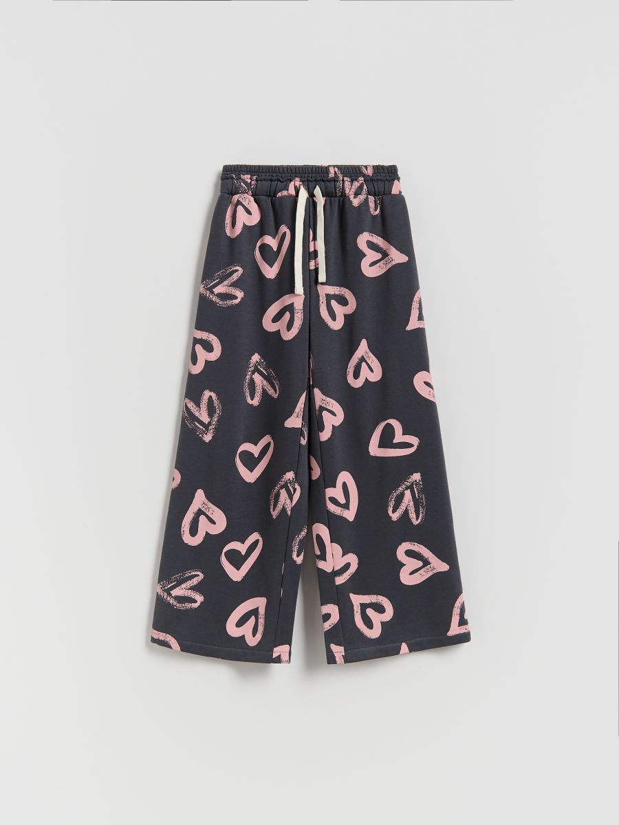 Εμπριμέ παντελόνι φόρμας - σκουρο γκρι - RESERVED