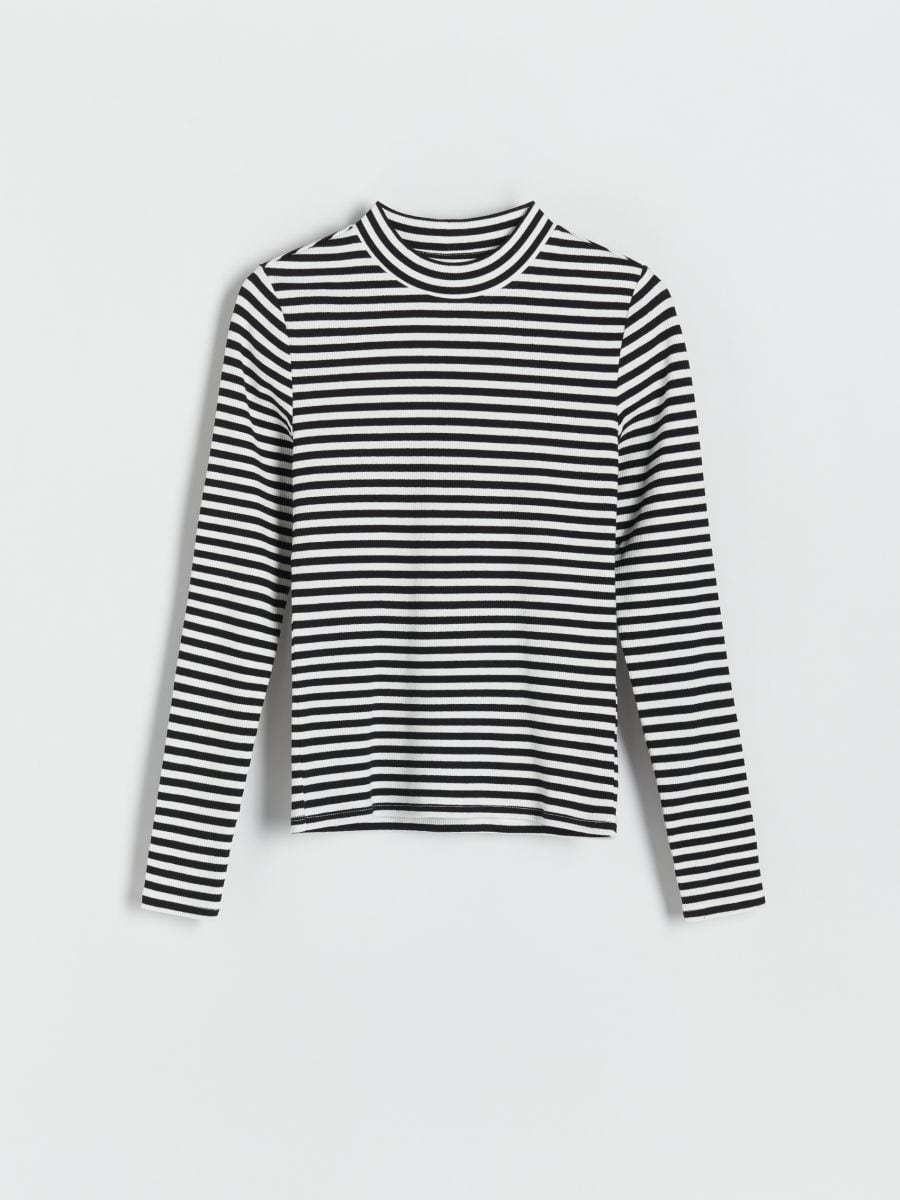 Stripe rib knit turtleneck - black - RESERVED - 3