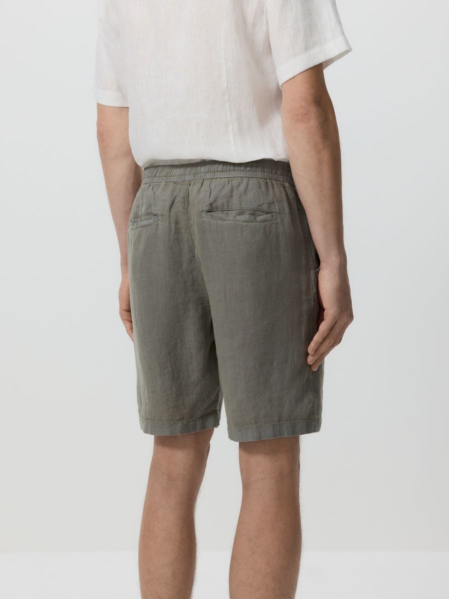 Linen jogger shorts - dusty green - RESERVED - 4