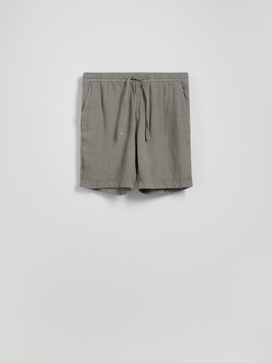 Linen jogger shorts - dusty green - RESERVED - 5