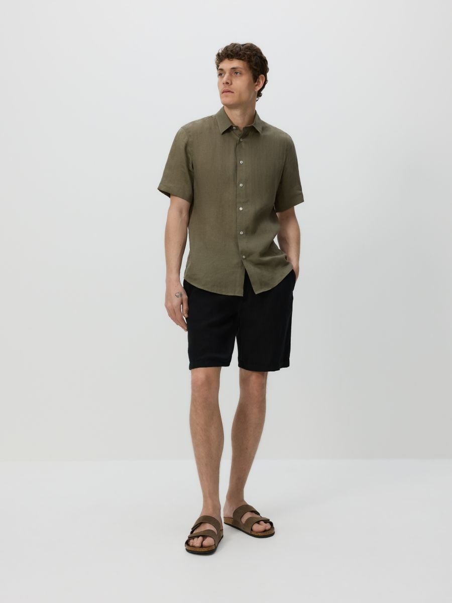 Linen jogger shorts - black - RESERVED - 2
