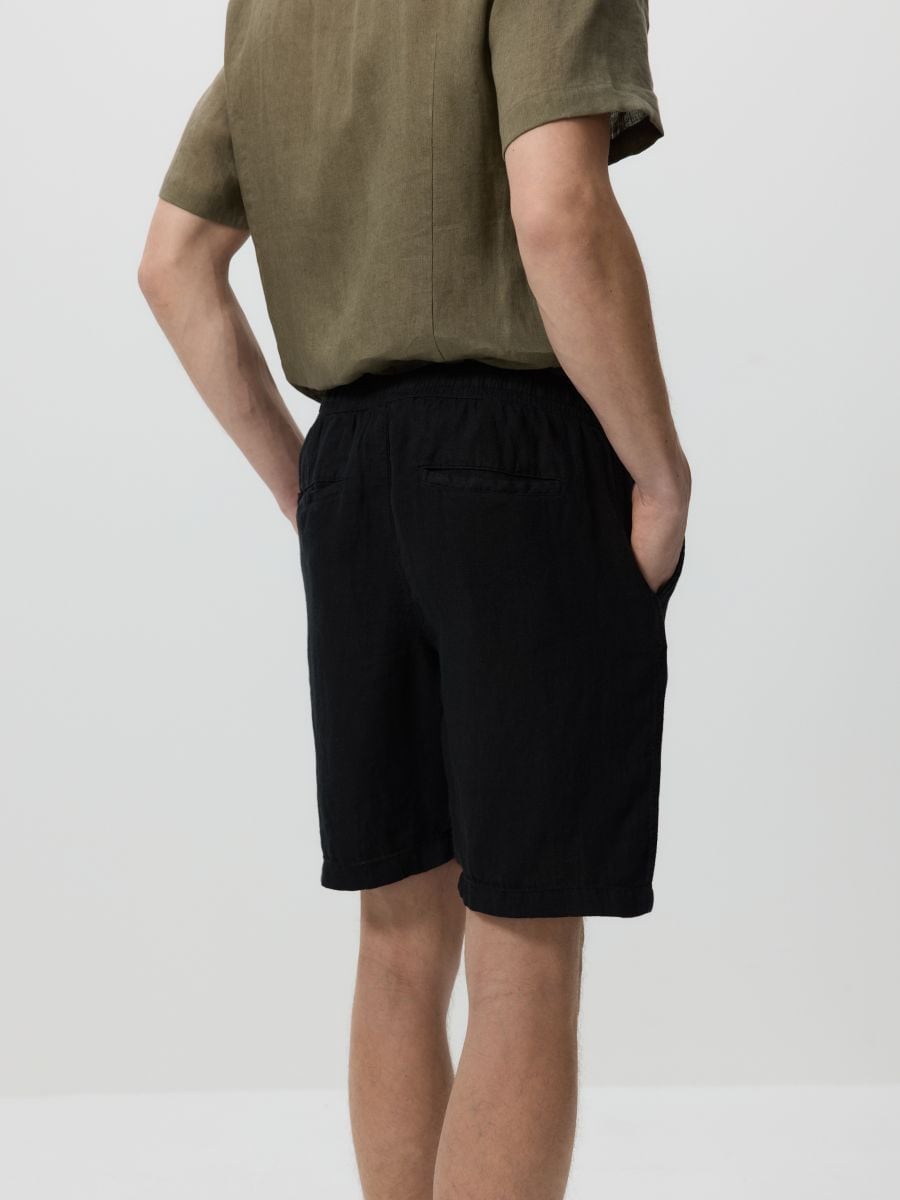 Linen jogger shorts - black - RESERVED - 4