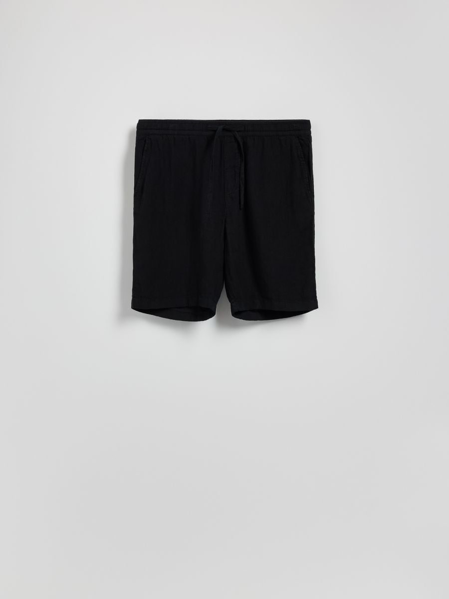 Linen jogger shorts - black - RESERVED - 5