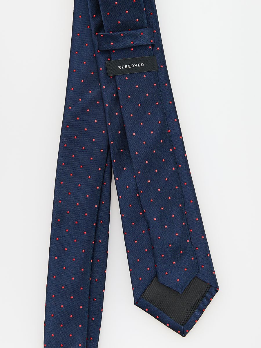 Skinny tie with small dots - navy - RESERVED - 2