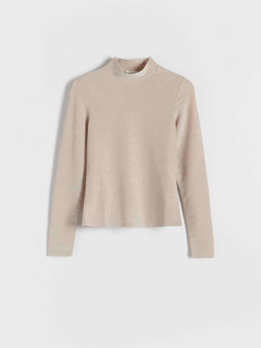 Blouse with stand up collar - nude - RESERVED - 5