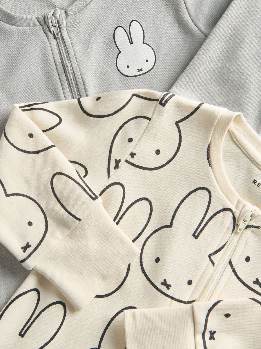 Strampler aus Baumwolle Miffy, 2er-Pack - dunkelgrau - RESERVED - 2