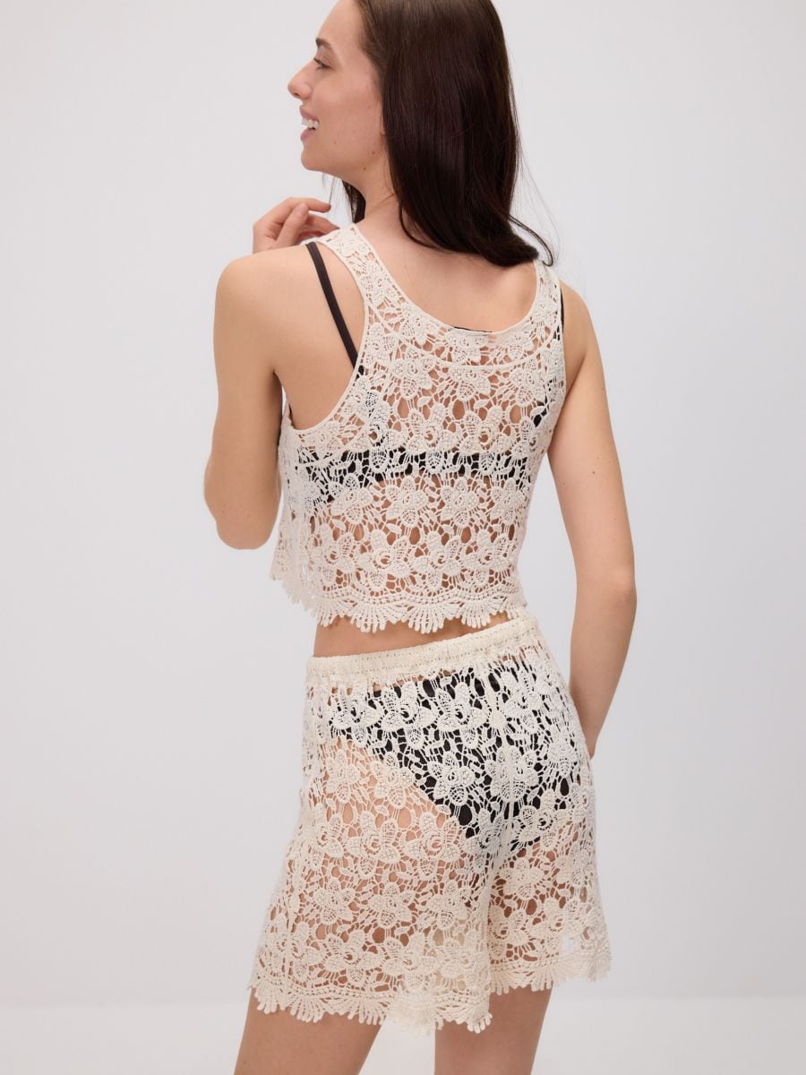 LADIES` SHORTS - cream - RESERVED - 4