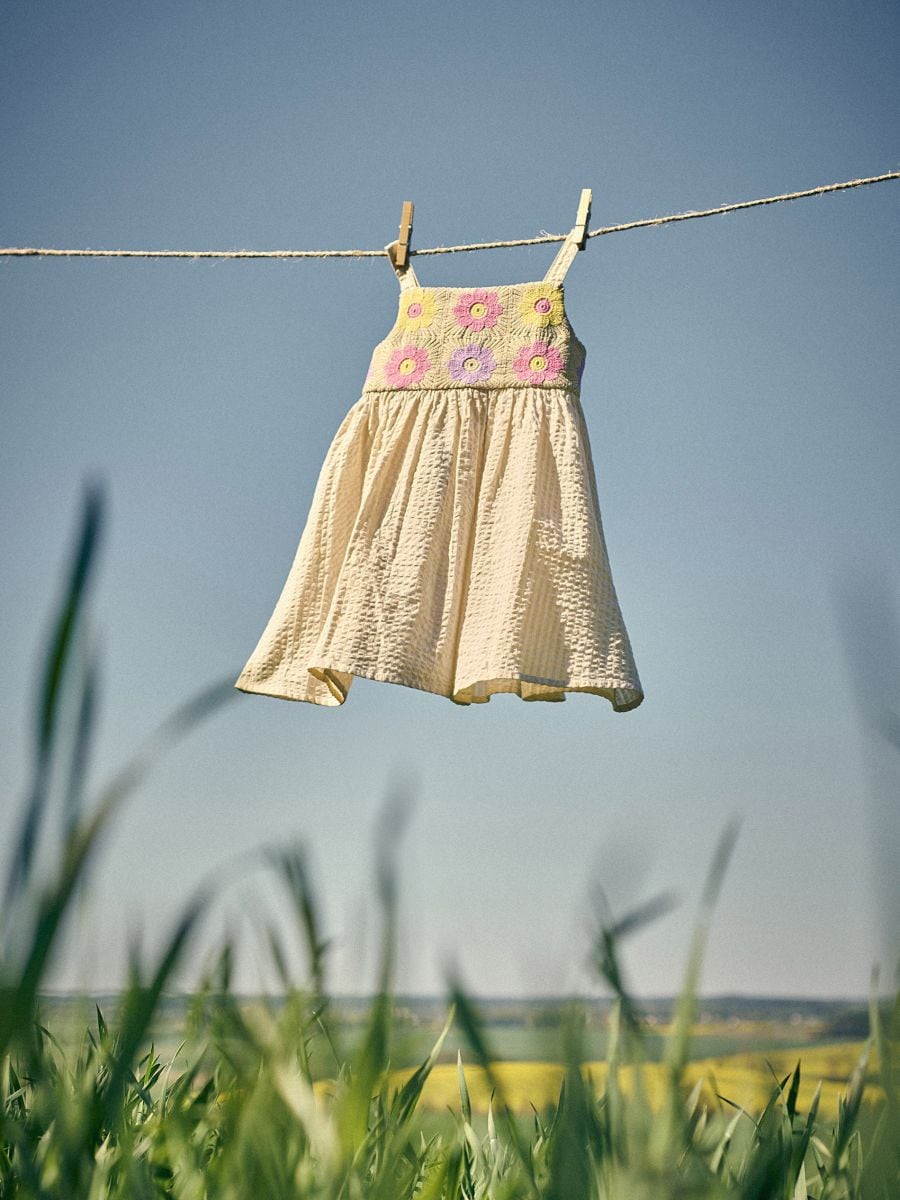 GIRLS` DRESS - BEIGE - RESERVED