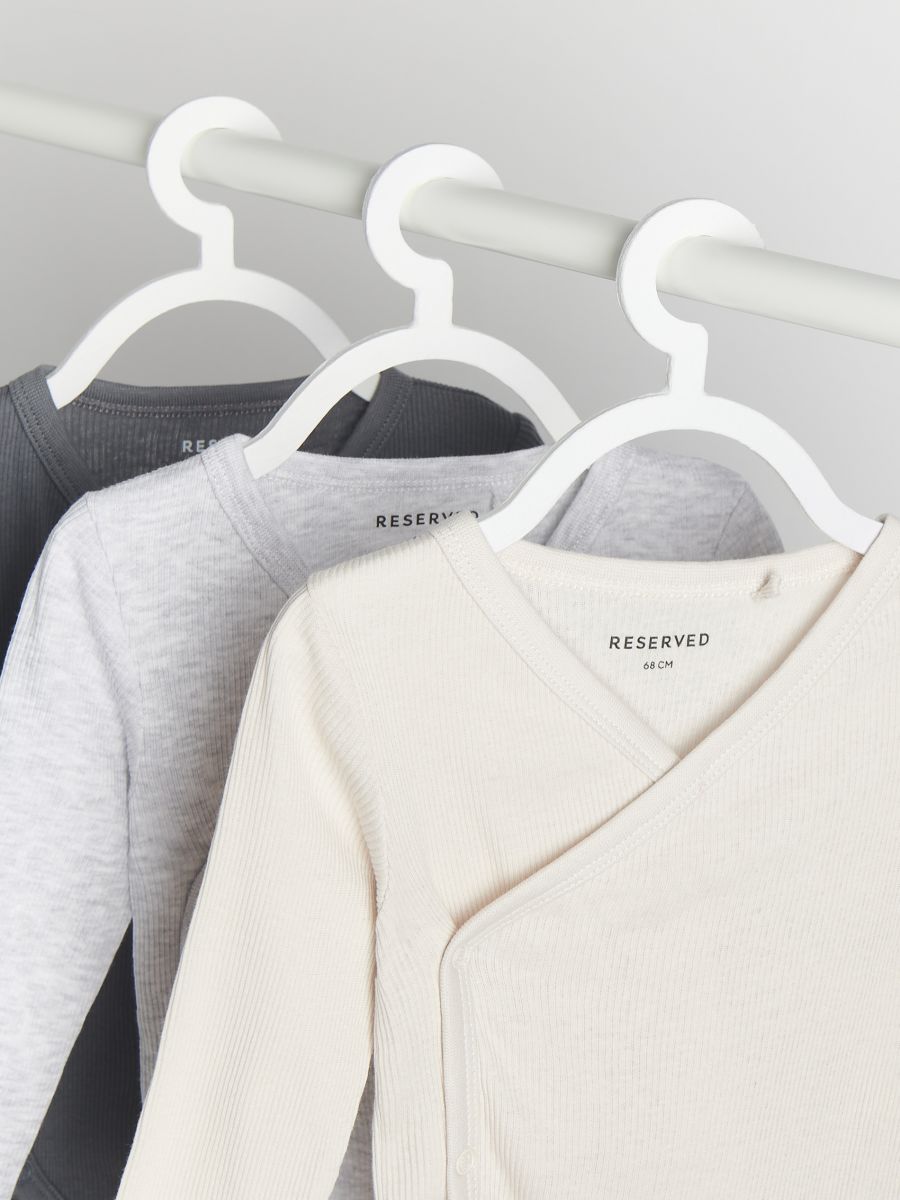 Wrap front bodysuits 3 pack - light grey - RESERVED - 4