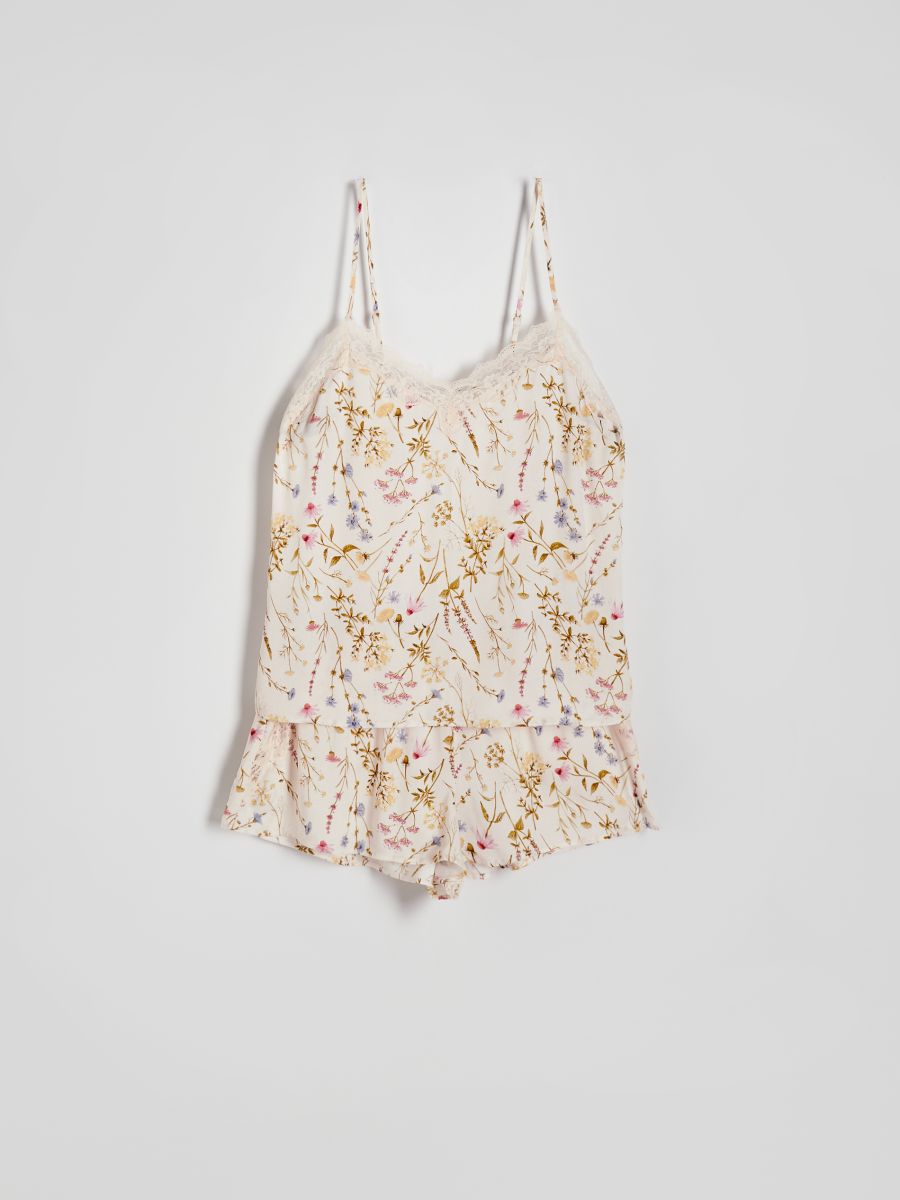 Two piece viscose pyjama set - nude - RESERVED - 4