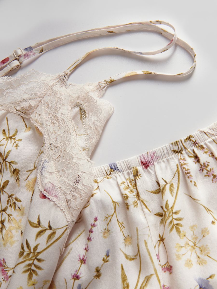 Two piece viscose pyjama set - nude - RESERVED - 6
