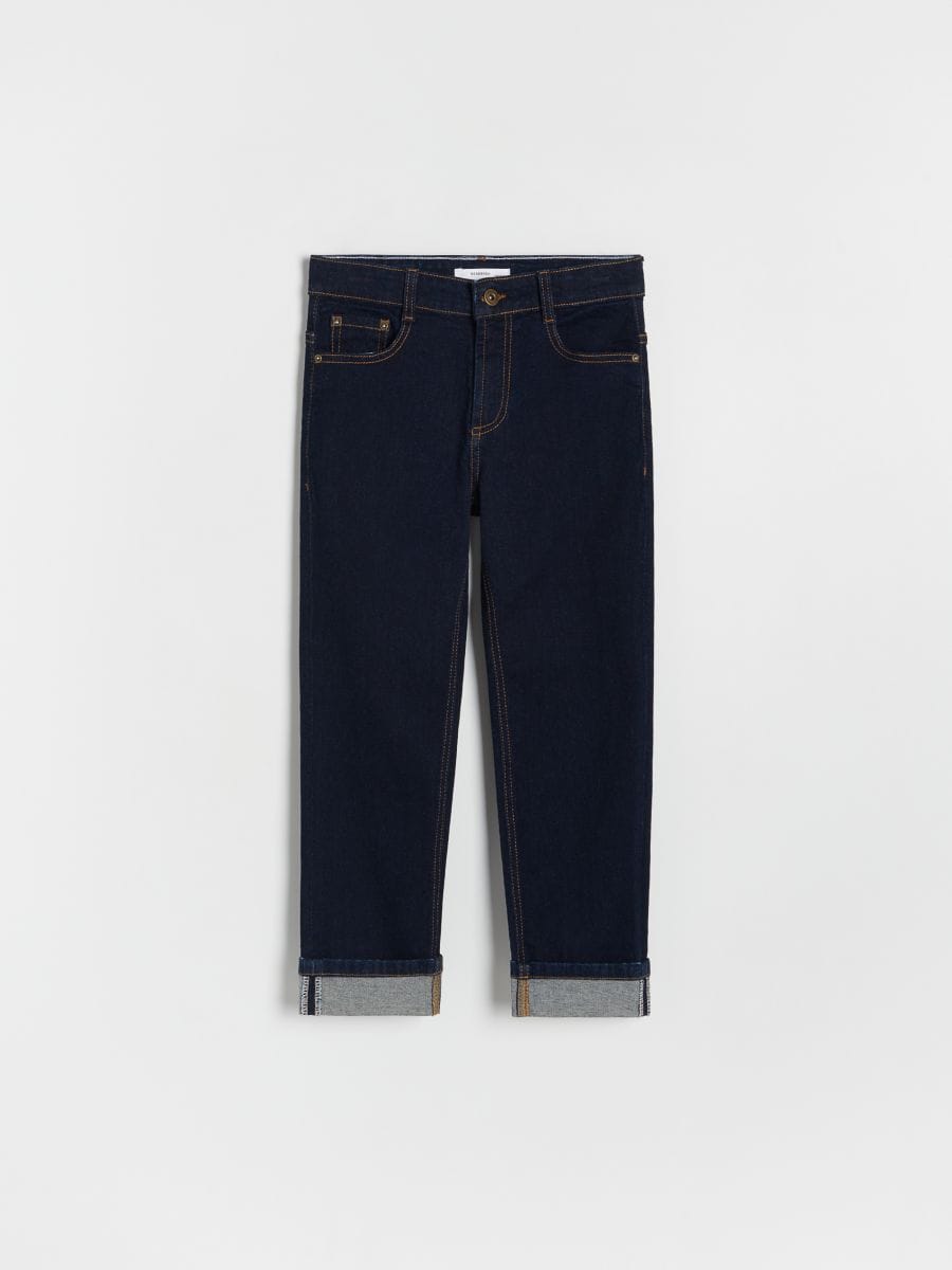 Regular fit cotton rich jeans - navy - RESERVED