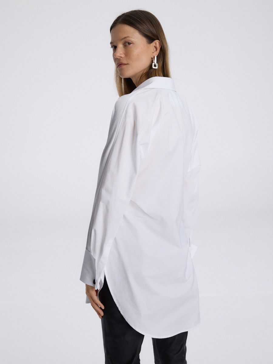 Camicia lunga con vita regolabile - bianco - RESERVED - 2