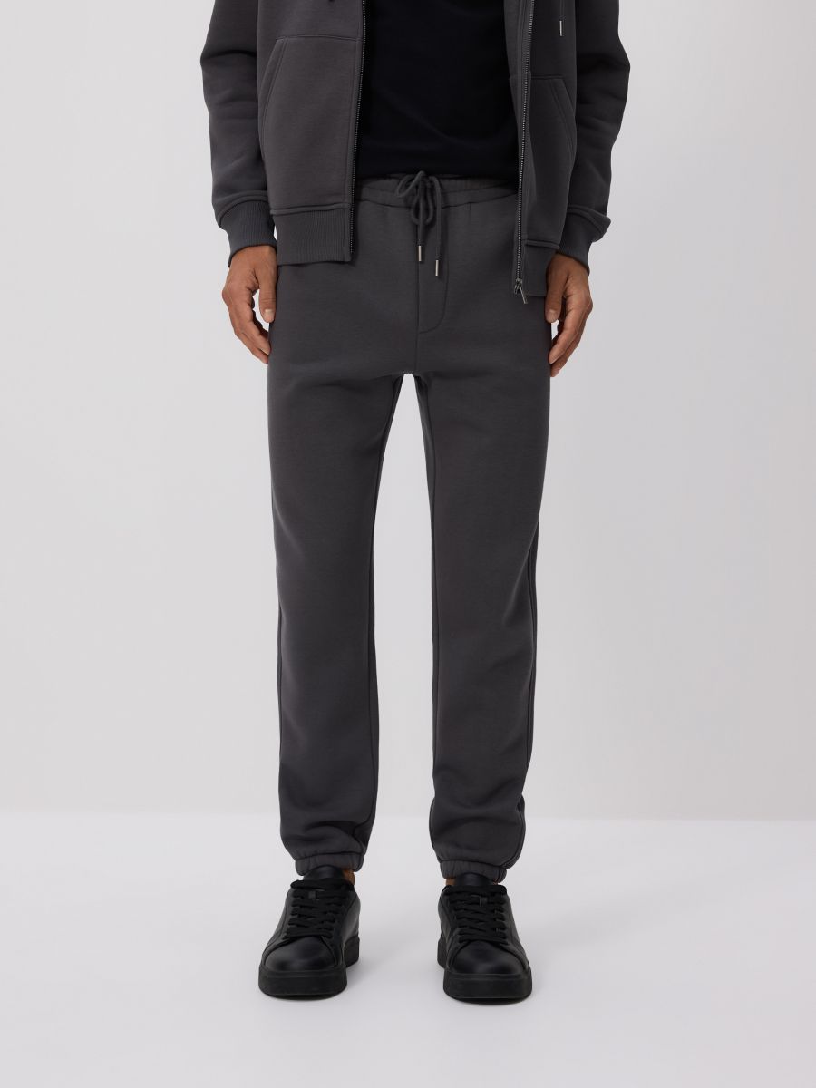 Regular fit tracksuit bottoms - dark grey - RESERVED