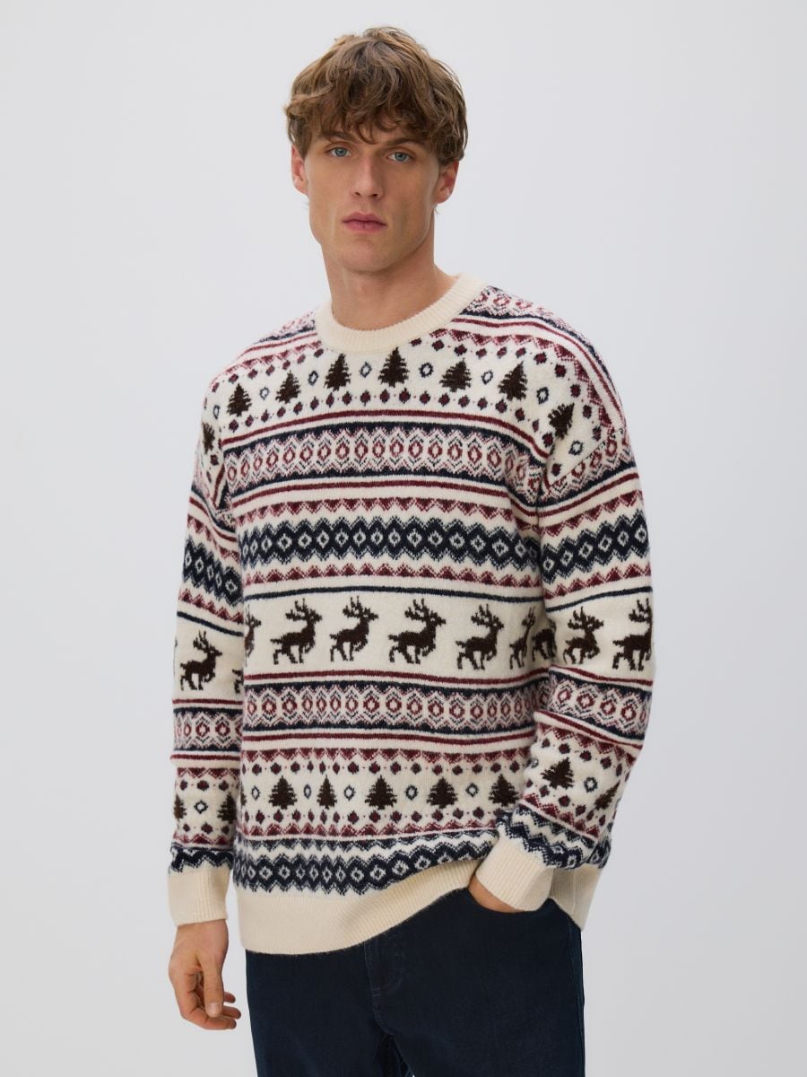 Christmas motif jumper - multicolor - RESERVED