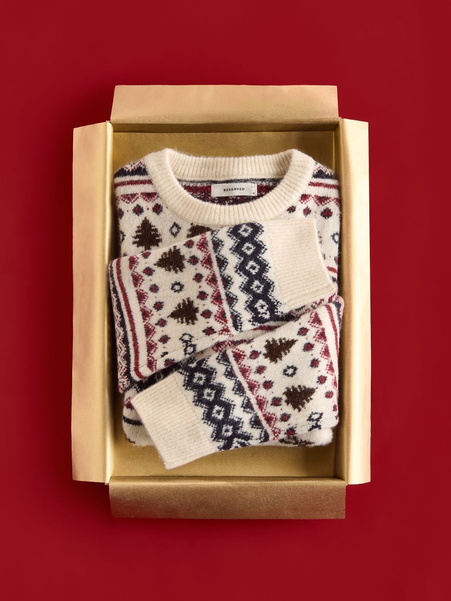 Pulover z božičnim motivom - pisana - RESERVED