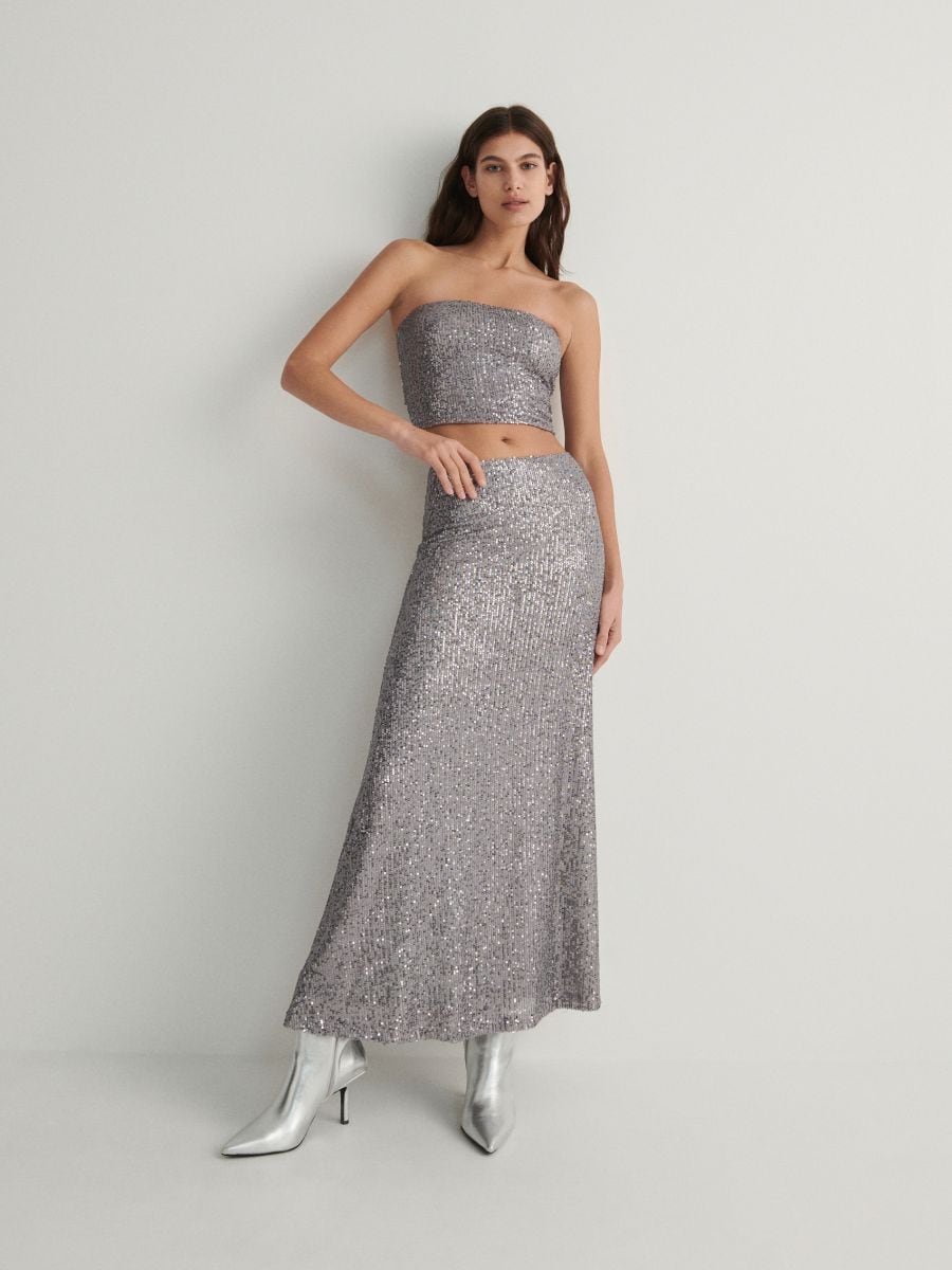 Sequin top - dark grey - RESERVED - 2