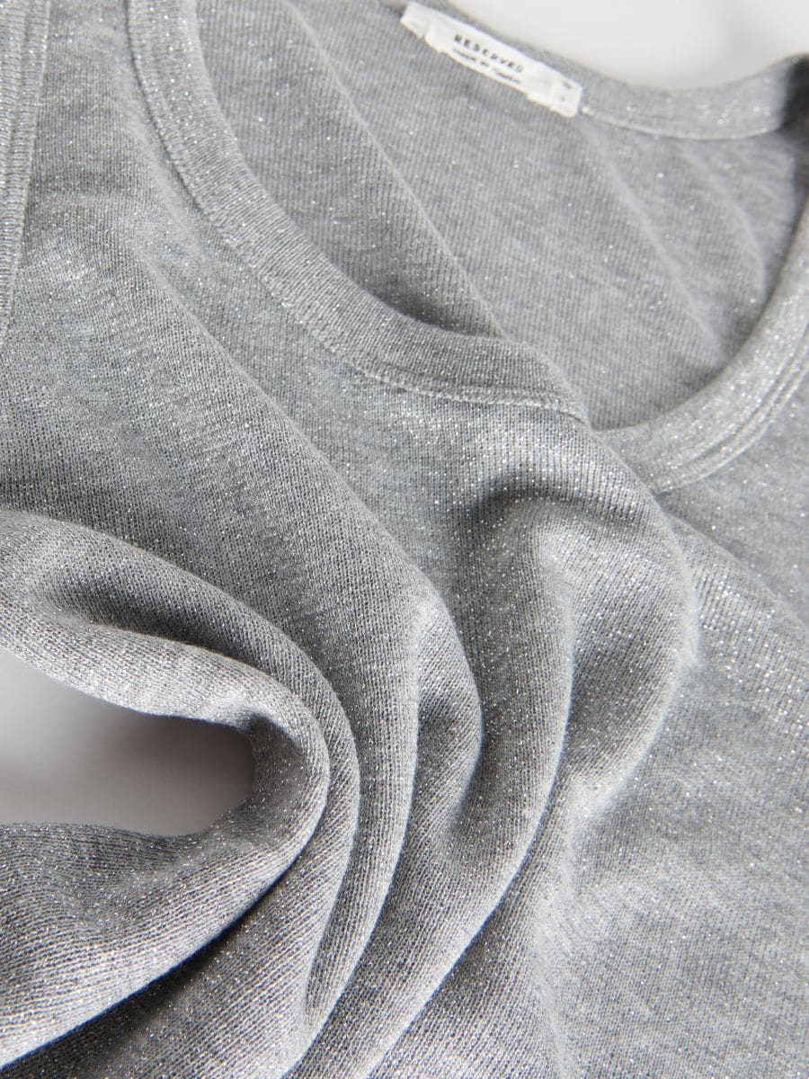 Top with metallic thread - light grey - RESERVED - 5