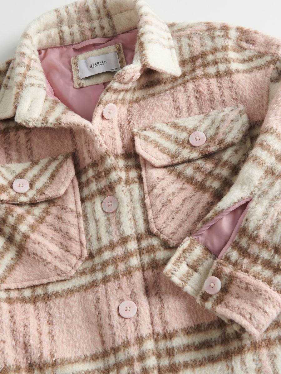 Check shacket - pastel pink - RESERVED - 6