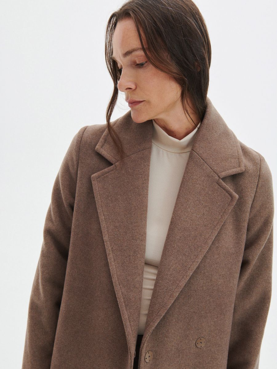 Blouse with stand up collar - nude - RESERVED - 4
