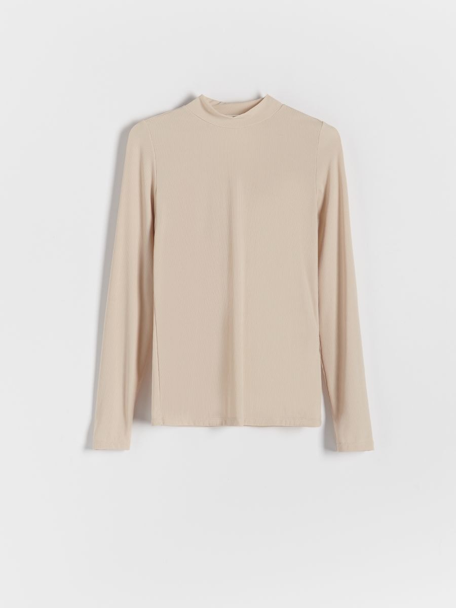 Blouse with stand up collar - nude - RESERVED - 5
