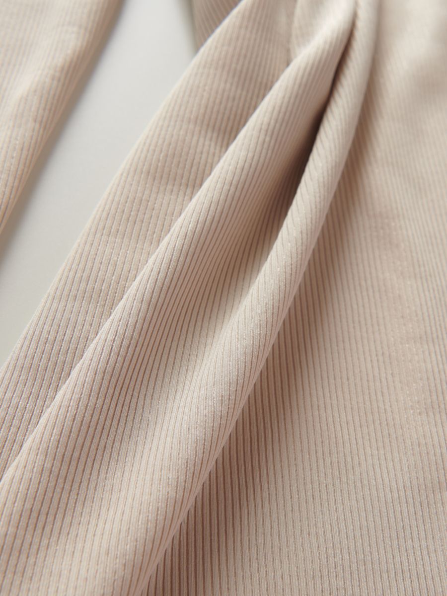 Blouse with stand up collar - nude - RESERVED - 6