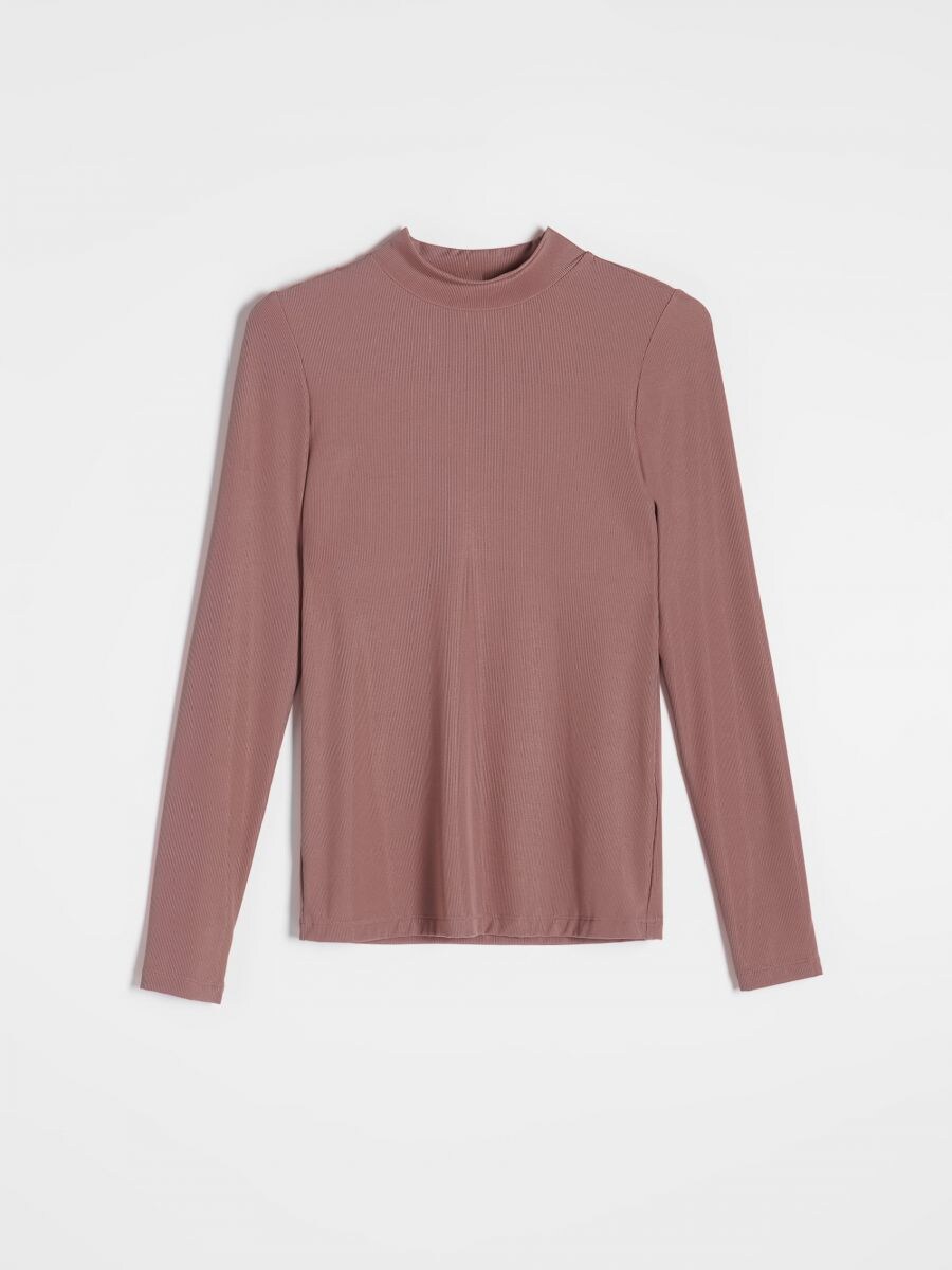 Blouse with stand up collar - brown - RESERVED - 4