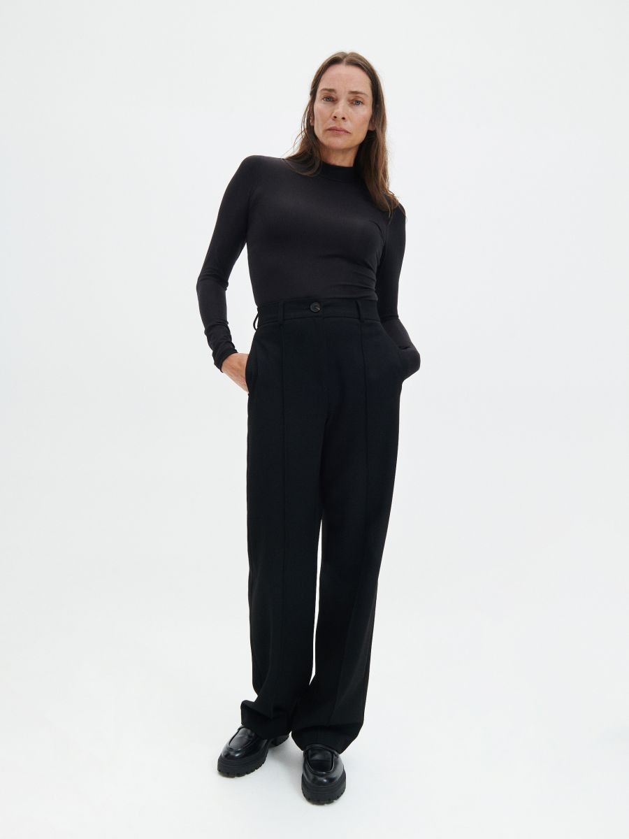 Blouse with stand up collar - black - RESERVED - 3