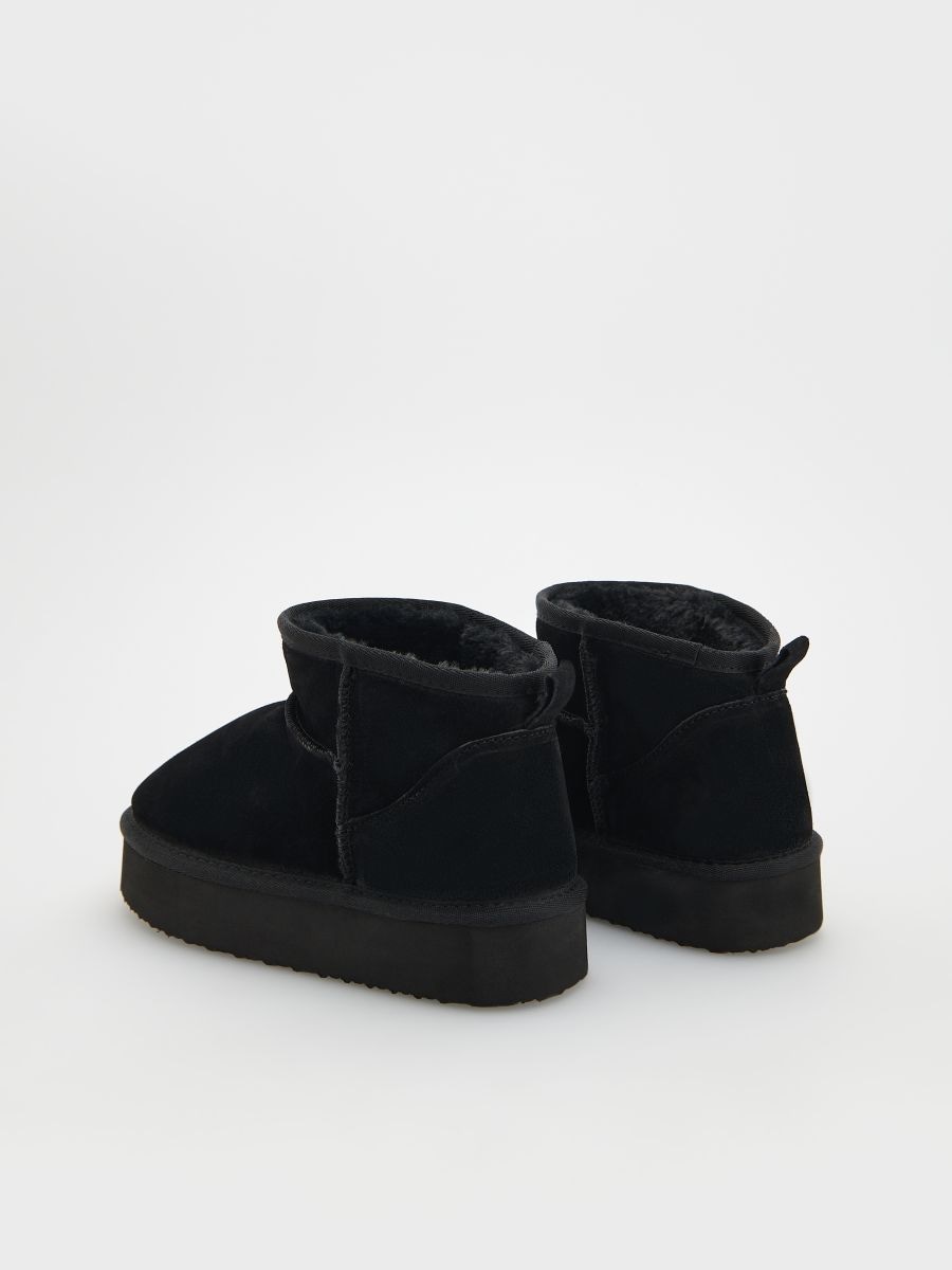 Vinterboots i läder med platåsula - SVART - RESERVED - 4